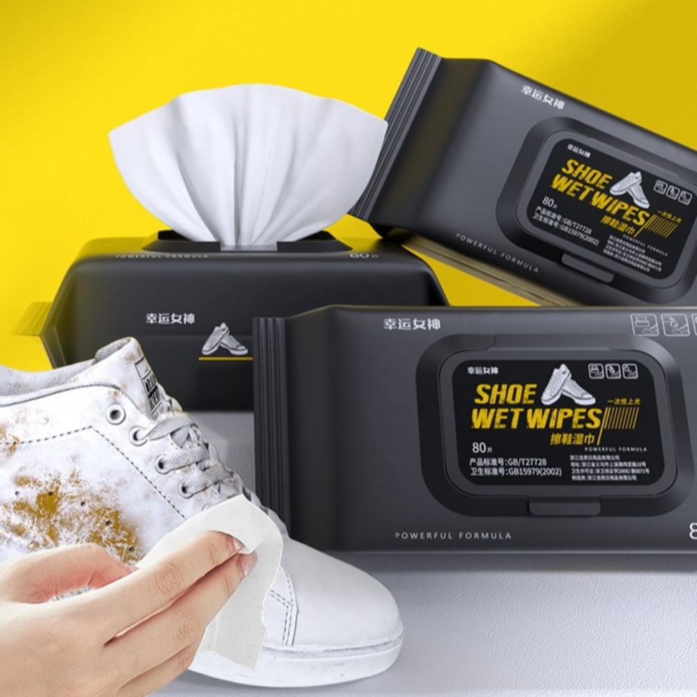 Sneaker Care White - 12/30/80PCS/Bag Disposable Shoe Sneaker Wipes Cleaner