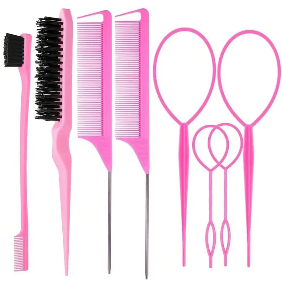 8Pcs Pink Hair Styling Set Wit - Brush Bristle Set recensione e prezzo