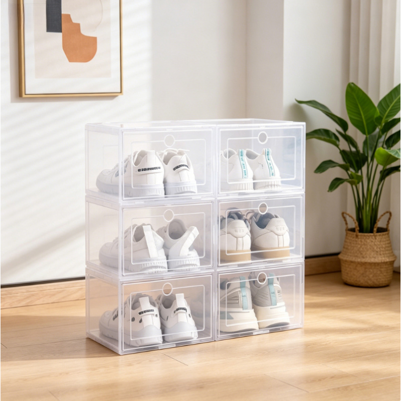 6pcs Transparent Stackable Sho - Shoe Box Display recensione e prezzo
