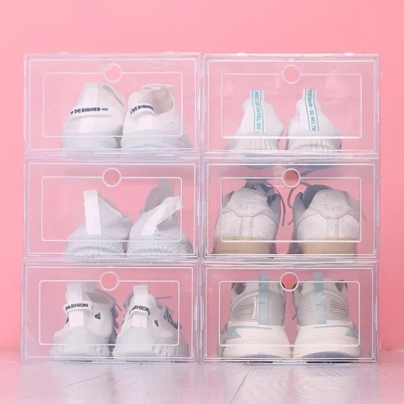 6pcs Transparent Stackable Sho - Shoe Box Display recensione e prezzo