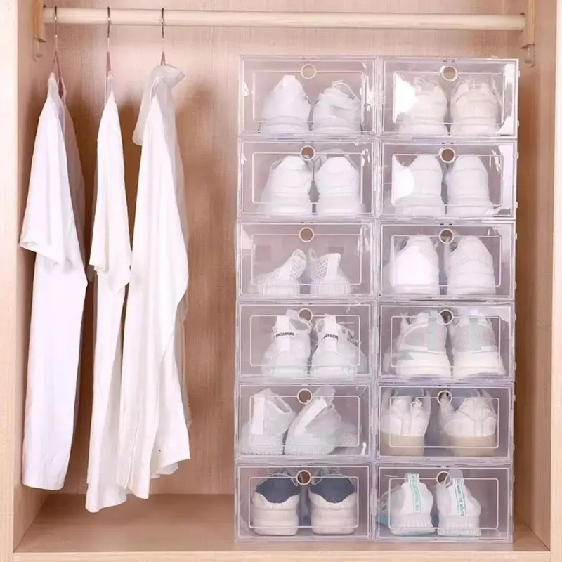 6Pcs Transparent Plastic Shoe  - Shoe Box Display recensione e prezzo