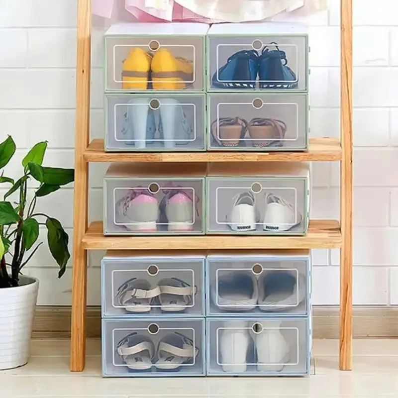 6Pcs Transparent Plastic Shoe  - Shoe Box Display recensione e prezzo