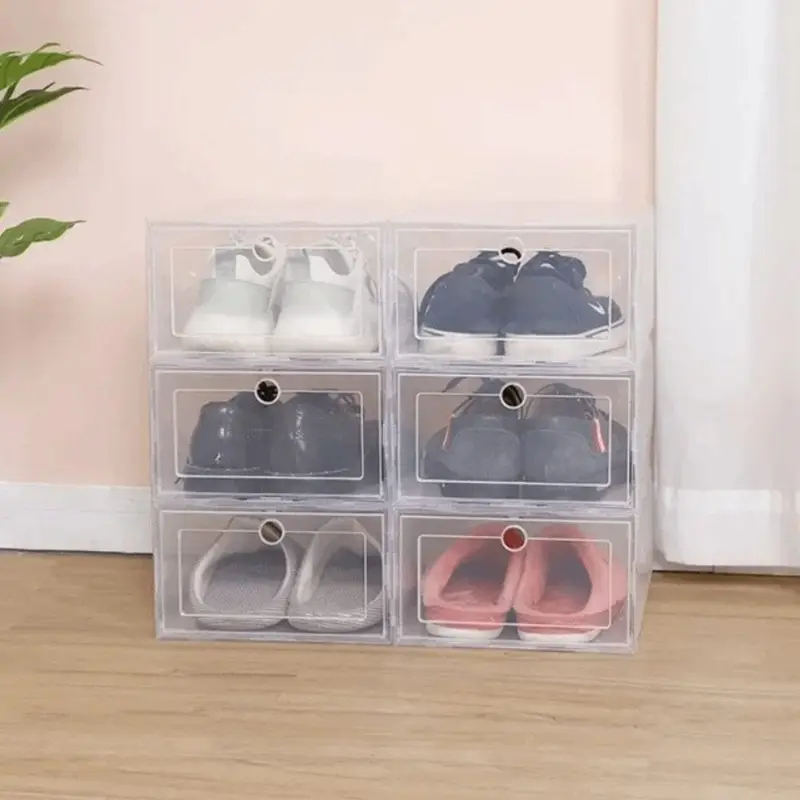 6Pcs Transparent Plastic Shoe  - Shoe Box Display recensione e prezzo