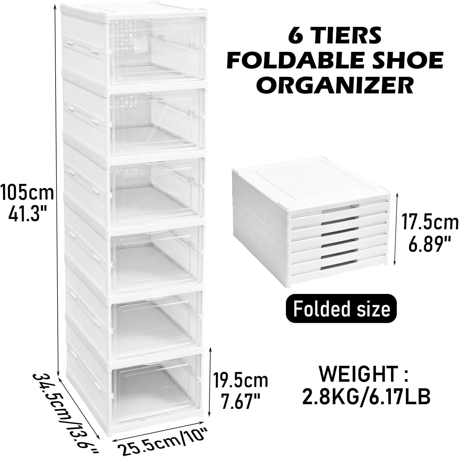 6-Tier Foldable Shoe Rack, Sho - Shoe Box Display recensione e prezzo