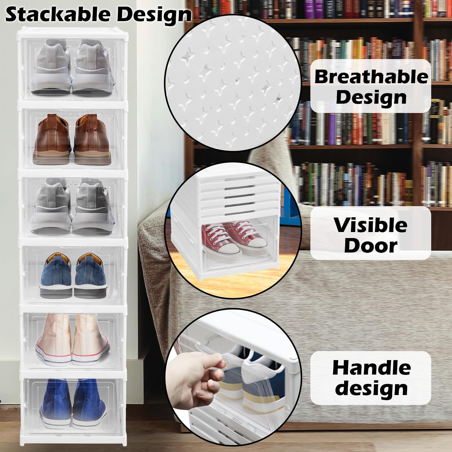 6-Tier Foldable Shoe Rack, Sho - Shoe Box Display recensione e prezzo